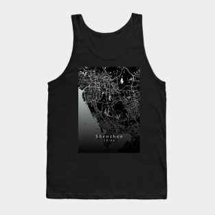 Shenzhen China City Map dark Tank Top